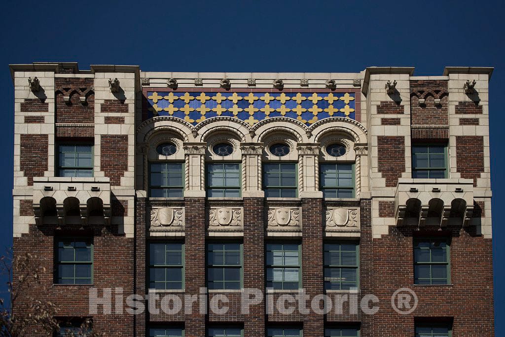 Photo- Detail of The Ornate, Art Deco-Style Public Service Building, which Opened in 1929 in Asheville, North Carolina 1 Fine Art Photo Reproduction