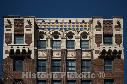 Photo- Detail of The Ornate, Art Deco-Style Public Service Building, which Opened in 1929 in Asheville, North Carolina 1 Fine Art Photo Reproduction