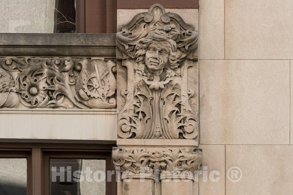 Photo- Ornate architectural detail on a building in downtown Asheville, North Carolina 1 Fine Art Photo Reproduction