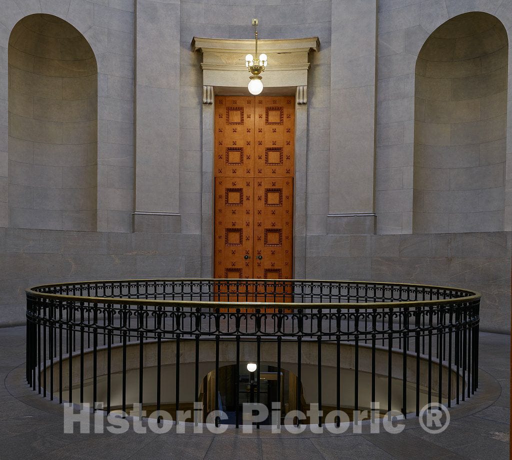 Photo - Doorway and Circular Railing in The rotunda of The North Carolina Capitol in Raleigh- Fine Art Photo Reporduction