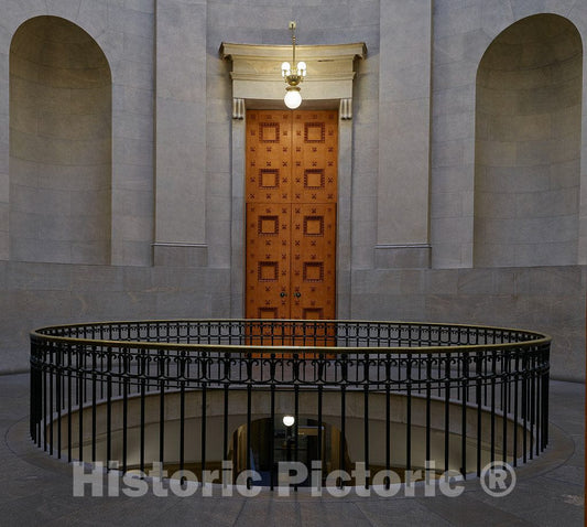 Photo - Doorway and Circular Railing in The rotunda of The North Carolina Capitol in Raleigh- Fine Art Photo Reporduction