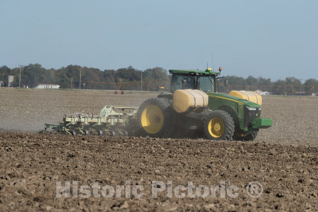 Photo - A Cotton Field gets Plowed Near Evansville, Mississippi- Fine Art Photo Reporduction