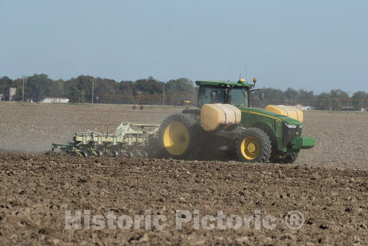Photo - A Cotton Field gets Plowed Near Evansville, Mississippi- Fine Art Photo Reporduction