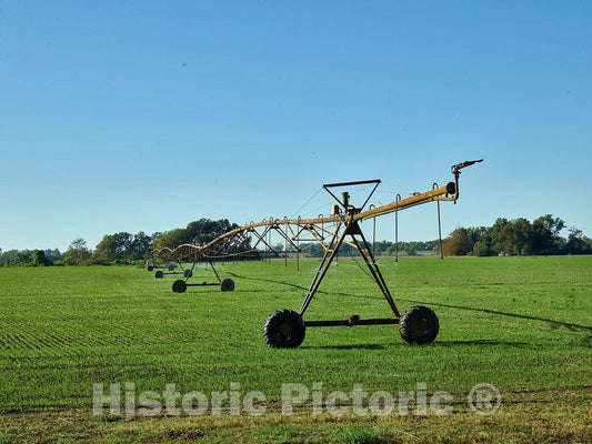 Photo - A Crawler Sprinkler in a Farm Field Outside Lula, Mississippi- Fine Art Photo Reporduction
