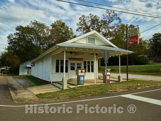 Photo - Old Gas Station and Sporting-Goods Store in Abbeville (The Ville is Missing from The Store Sign), Mississippi- Fine Art Photo Reporduction