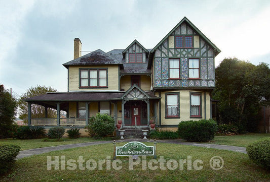 Photograph- House in Port Gibson, Mississippi, part of the"Bernheimer Complex" of antebellum buildings of various architectural styles. It is now the Bernheimer House bed-and-breakfast inn