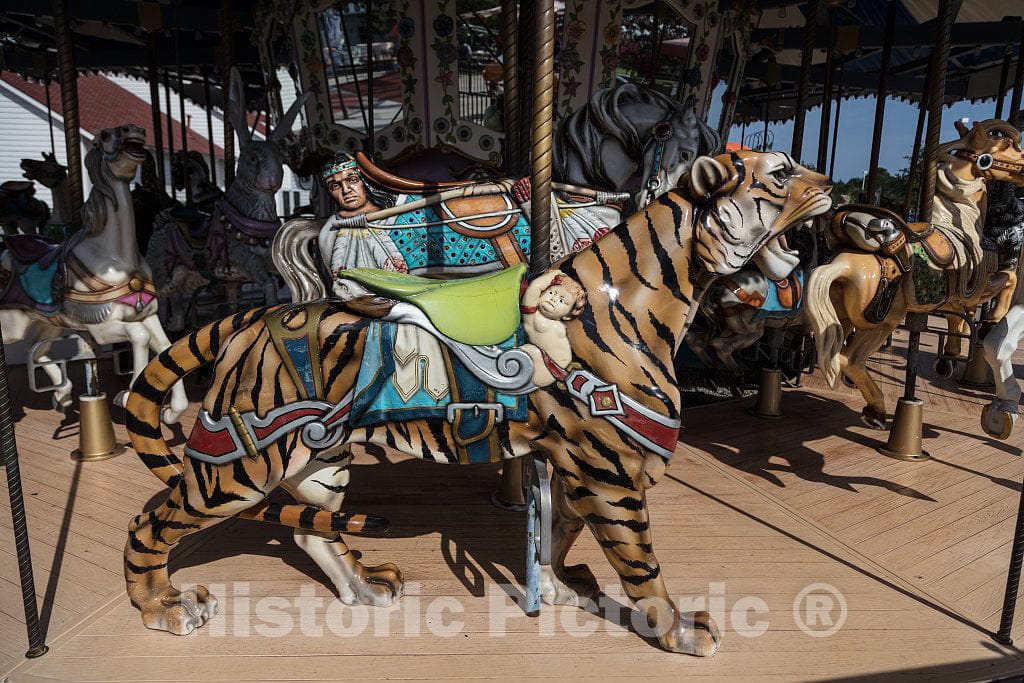 Photo - Carousel, sometimes called a"merry-go-round" in the United States, at the Broadway at the Beach amusement area in Myrtle Beach, South Carolina- Fine Art Photo Reporduction