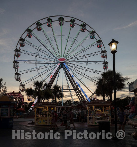 Photo- Ferris Wheel at Pavilion Park Within The Broadway at The Beach Amusement Area in Myrtle Beach, South Carolina 1 Fine Art Photo Reproduction