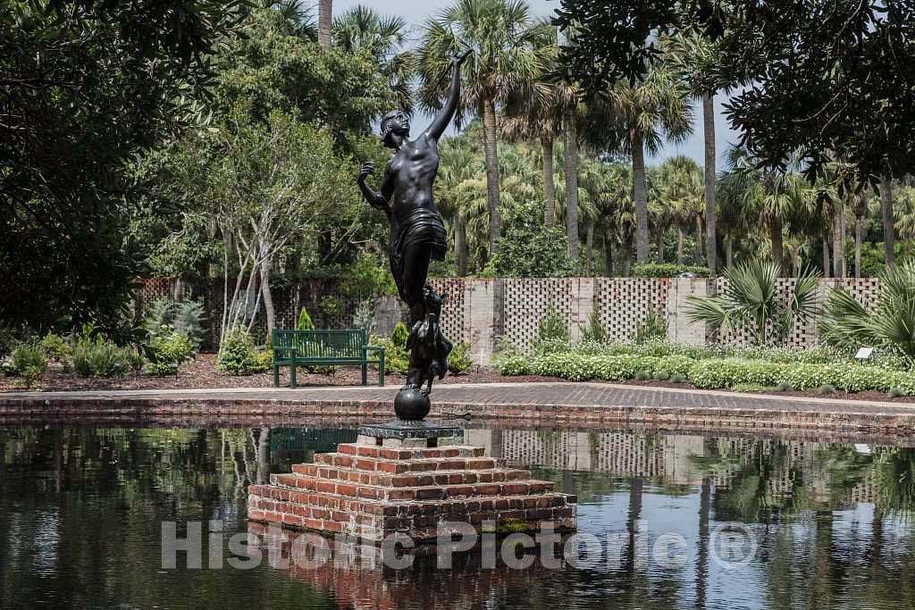 Photo-"Diana of the Chase," Anna Hyatt Huntington's 1922 bronze scupture at Brookgreen Gardens, a vast complex of sculpture gardens, ecosystem trails 2 Fine Art Photo Reproduction