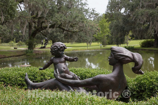 Photo -Joy of Motherhood, Willard Newman Hirsh's Bronze Sculpture at Brookgreen Gardens, a vast Complex of Sculpture Gardens, Ecosystem Trails- Fine Art Photo Reporduction