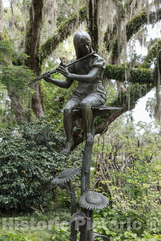 Photo -Sunflowers, Charles Cropper Parks's 1974 Bronze Sculpture at Brookgreen Gardens, a vast Complex of Sculpture Gardens, Ecosystem Trails- Fine Art Photo Reporduction