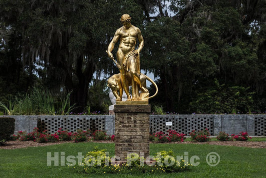 Photo - Edward Francis McCartan's 1936 Sculpture,Dionysus, at Brookgreen Gardens, a vast Complex of Sculpture Gardens, Ecosystem Trails- Fine Art Photo Reporduction