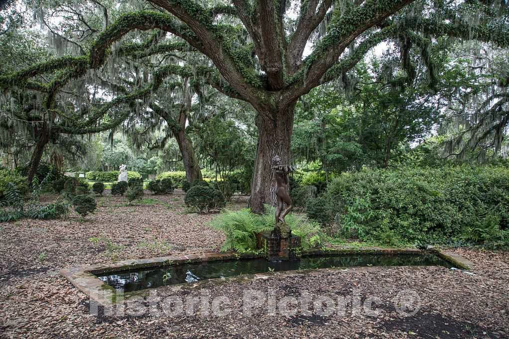 Photo- Avard Tennyson Fairbanks's 1933"Shell Boy" sculpture at Brookgreen Gardens, a vast complex of sculpture gardens, ecosystem trails 1 Fine Art Photo Reproduction