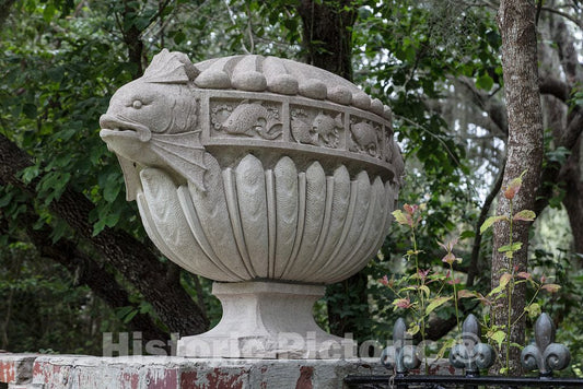 Photo - Robert Alexander Bailllie's limestone"Vases" sculpture at Brookgreen Gardens, a vast complex of sculpture gardens, ecosystem trails- Fine Art Photo Reporduction