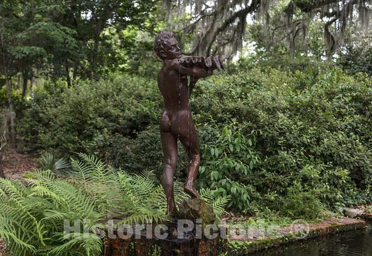 Photo- Avard Tennyson Fairbanks's 1933" Shell Boy Sculpture at Brookgreen Gardens, a vast Complex of Sculpture Gardens, Ecosystem Trails 2 Fine Art Photo Reproduction