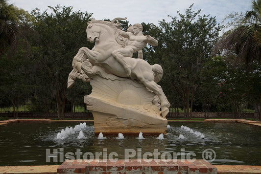 Photo - Adolph Alexander Weinman's 1942 Limestone Riders of The Dawn Sculpture at Brookgreen Gardens, a vast Complex of Sculpture Gardens, Ecosystem Trails
