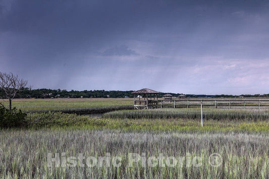 Photo- Scene on marshy Pawley's Island, a Barrier Island in Georgetown County, South Carolina 3 Fine Art Photo Reproduction