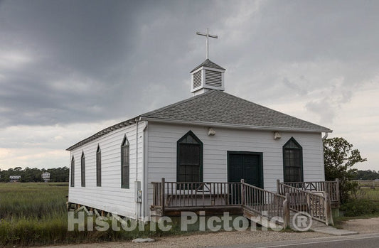 Photo - Church building on marshy Pawley's Island, a barrier island in Georgetown County, South Carolina- Fine Art Photo Reporduction