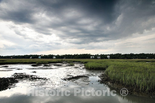 Photo- Scene on marshy Pawley's Island, a Barrier Island in Georgetown County, South Carolina 2 Fine Art Photo Reproduction