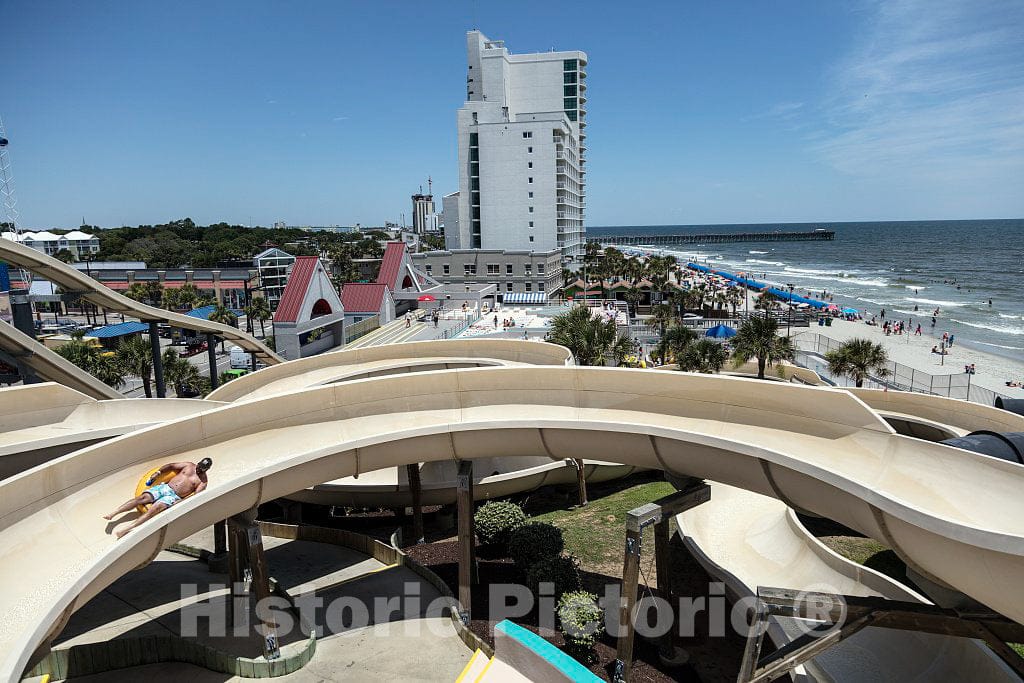 Photo - View from high Above a Water Park in Myrtle Beach, South Carolina- Fine Art Photo Reporduction