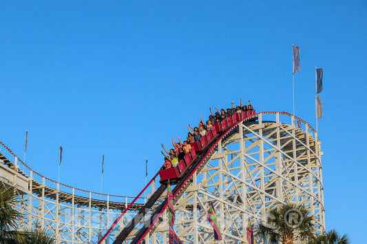 Photo - Roller Coaster at The Family Kingdom Amusement Park in Myrtle Beach, South Carolina- Fine Art Photo Reporduction