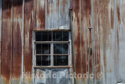 Photo- Classic Old, Rusted Georgia barn Near with a sloped Covering for Farm Machinery and hay Rolls in Latta, South Carolina 2 Fine Art Photo Reproduction