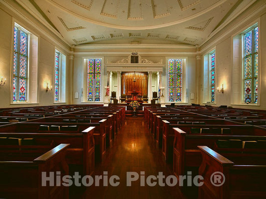 Photo - Sanctuary of The Historic Kahal Kadosh Beth Elohim Synagogue, Known Among Many in its Congregation as K.K. Beth Elohim or KKBE, in Charleston, South Carolina
