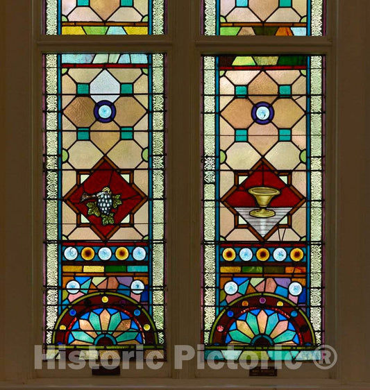 Photo- Stained Glass Windows at The Historic Kahal Kadosh Beth Elohim Synagogue, Known Locally and affectionately as The KKBE, in Charleston, South Carolina 3 Fine Art Photo
