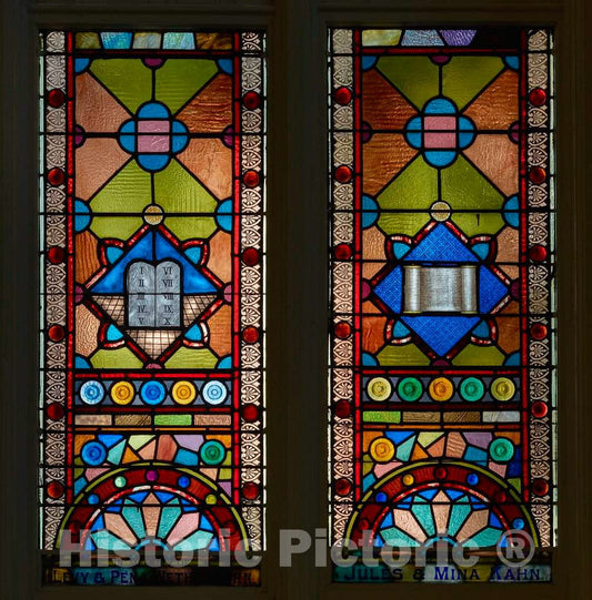 Photo- Stained Glass Windows at The Historic Kahal Kadosh Beth Elohim Synagogue, Known Locally and affectionately as The KKBE, in Charleston, South Carolina 6 Fine Art Photo