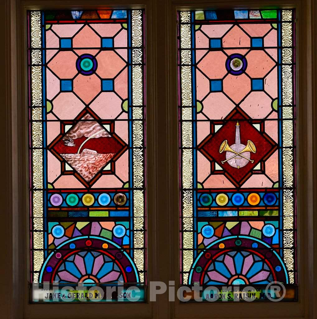 Photo- Stained Glass Windows at The Historic Kahal Kadosh Beth Elohim Synagogue, Known Locally and affectionately as The KKBE, in Charleston, South Carolina 7 Fine Art Photo