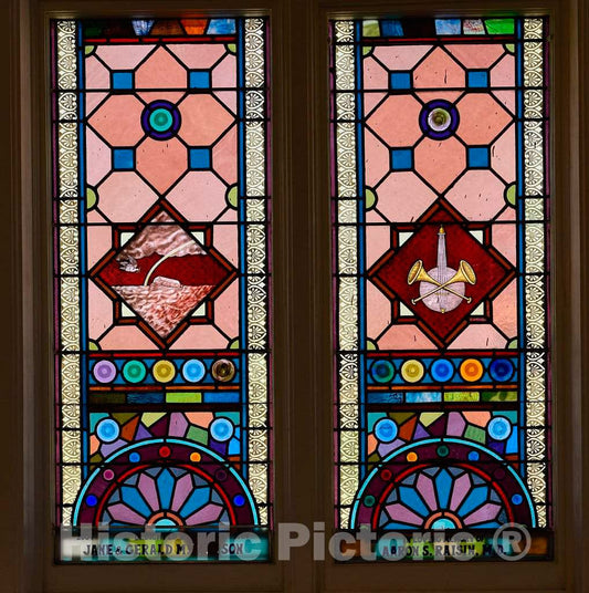 Photo- Stained Glass Windows at The Historic Kahal Kadosh Beth Elohim Synagogue, Known Locally and affectionately as The KKBE, in Charleston, South Carolina 7 Fine Art Photo