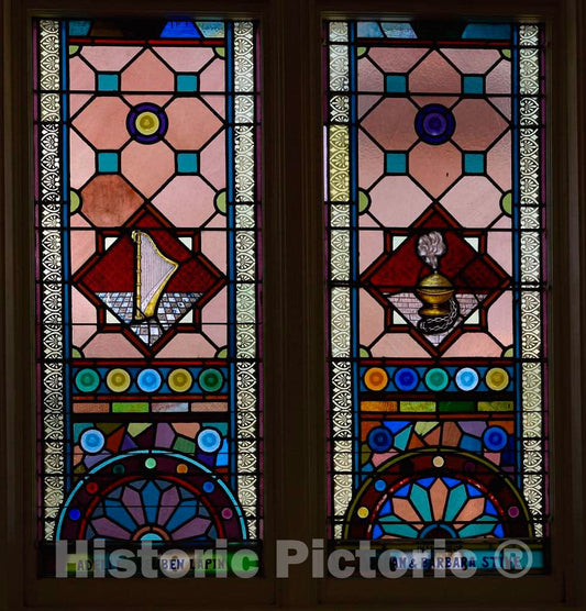 Photo- Stained Glass Windows at The Historic Kahal Kadosh Beth Elohim Synagogue, Known Locally and affectionately as The KKBE, in Charleston, South Carolina 4 Fine Art Photo