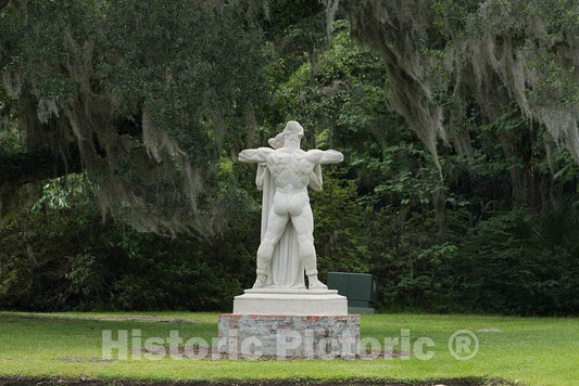 Photo - Albert Walter Wein's 1948 Limestone Sculpture,Phryne Before The Judges, at Brookgreen Gardens, a vast Complex of Sculpture Gardens, Ecosystem Trails