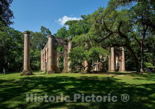 Photo- The Old Sheldon Church Ruins, a Historic site in Beaufort County, South Carolina 7 Fine Art Photo Reproduction