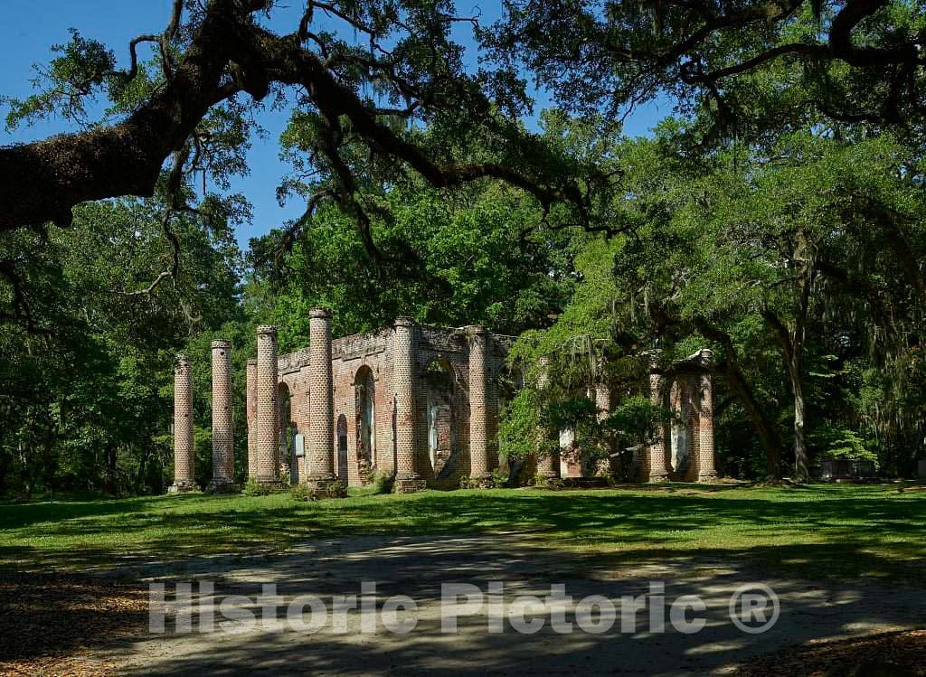 Photo- The Old Sheldon Church Ruins, a Historic site in Beaufort County, South Carolina 9 Fine Art Photo Reproduction