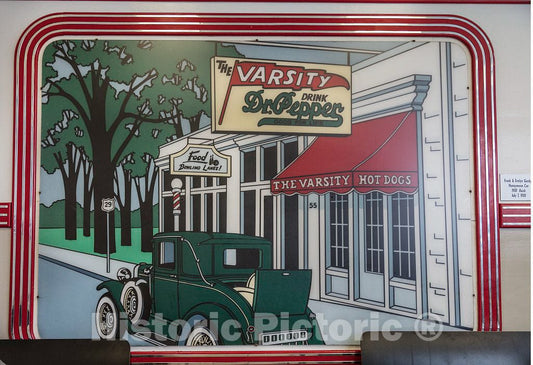 Photo - Painting Inside The Building Reflecting The Old Days of The Varsity, Often Called The Varsity Grill- Fine Art Photo Reporduction