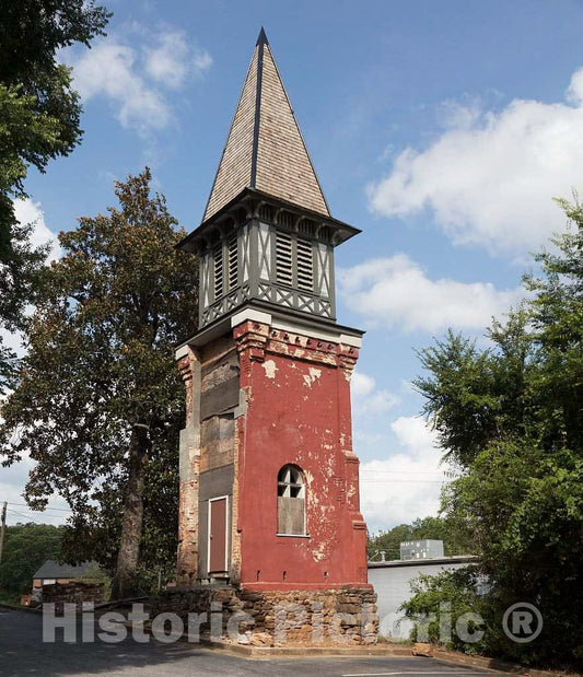 Photo - The Now-Iconic Tower and Steeple, All That Remains of The 1869 St. Mary's Episcopal Church in Athens, Georgia- Fine Art Photo Reporduction