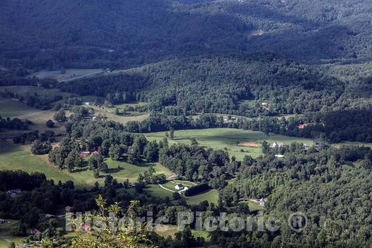 Photo - View of a deep Valley in The Southern Appalachian Mountains of Georgia from The Hal Herrin Overlook on Bell Mountain, high in Towns County, Georgia