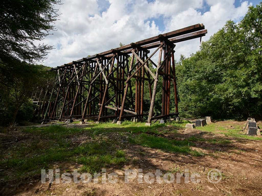 Photo- A Surprising Tourist Attraction in Athens, Georgia: one of Several Wooden Train Trestles, Now Out of Service 2 Fine Art Photo Reproduction
