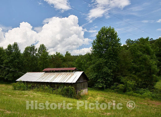 Photo - Unusual Old barn with a Ventilation Deck Near Clarkesville in Habersham County, Georgia- Fine Art Photo Reporduction
