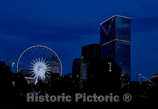 Photo - Skyview Atlanta, a Centennial Park Ferris Wheel in Atlanta, the capital city of the southern U.S. state of Georgia and the state's largest city- Fine Art Photo Reporduction