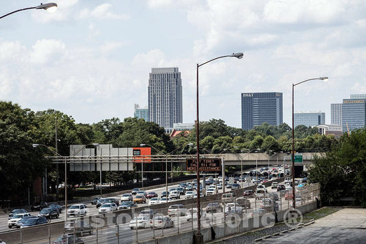 Photo - Traffic in one of America's Most Traffic-snarled Cities, burgeoning Atlanta, The Capital City of The Southern U.S. State of Georgia and The state's Largest City