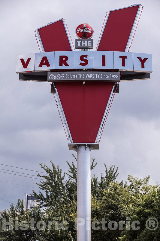 Photo - Logo Sign at The Varsity, Often Called The Varsity Grill, a Local Drive-in Restaurant That Became Somewhat of a Must-See Institution in Atlanta