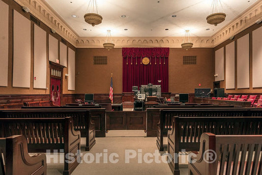 Photo - Courtroom in The Ed Jones Federal Building & U.S. Courthouse, Jackson, Tennessee- Fine Art Photo Reporduction