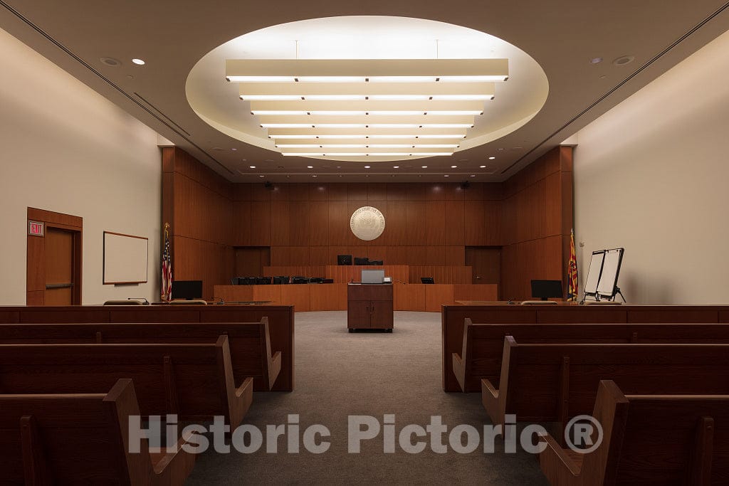 Photo - Courtroom. Federal Building and U.S. Courthouse, Phoenix, Arizona- Fine Art Photo Reporduction