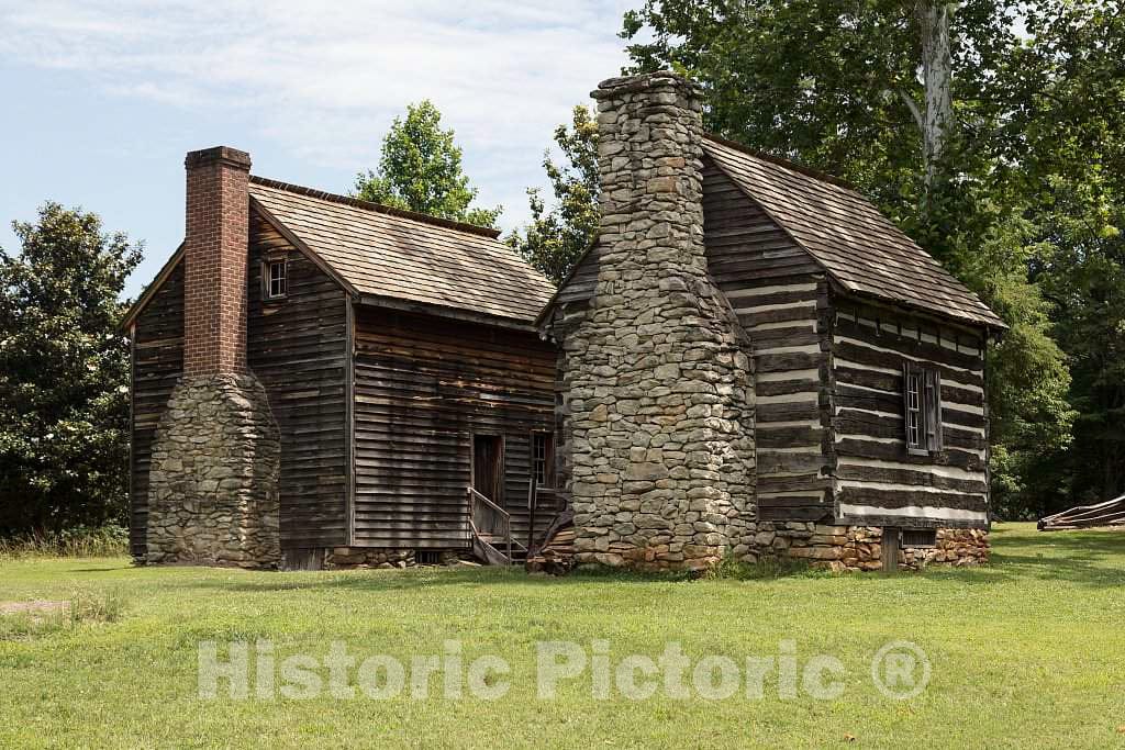 Photo - Cabins at The Old Colonial Village Within The Guilford National Military Park in Greensboro, North Carolina- Fine Art Photo Reporduction