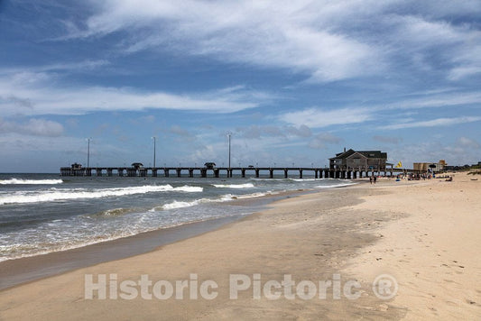 Photograph - Jennette's Pier in Nags Head, a community on North Carolina's Outer Banks, a 200-mile-long string of barrier islands and Splits off the coast that locals like to call the"OBX" 1