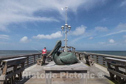 Photo - Pelican Sculpture on Jennette's Pier in Nags Head, a Community on North Carolina's Outer Banks- Fine Art Photo Reporduction