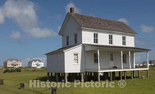 Photo - Buildings at The Chicamacomico Life-Saving Station Complex in Rodanthe, a Community on Hatteras Island- Fine Art Photo Reporduction