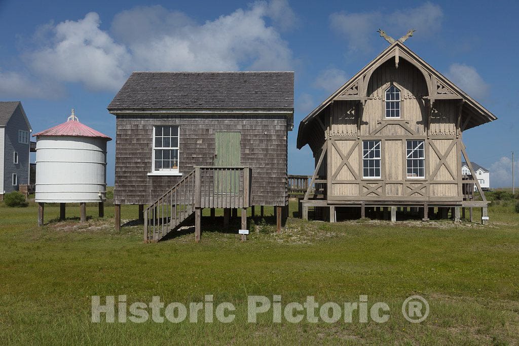 Photo - Structures at The Chicamacomico Life-Saving Station in Rodanthe, a Community on Hatteras Island- Fine Art Photo Reporduction